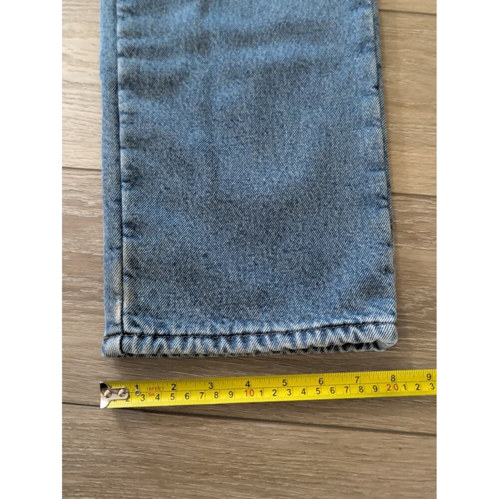 LL Bean Relaxed Fit Flannel Lined Blue Jeans Mens Size 35X30 GUC - Picture 11 of 12